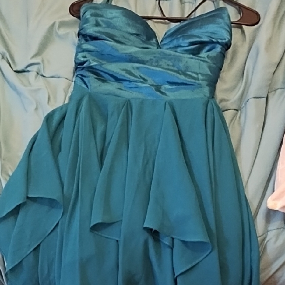 Elegant Teal Strapless Dress